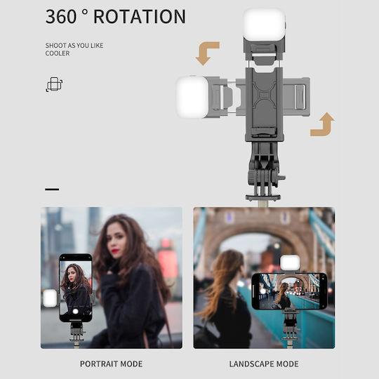 Techsuit Selfie-Stick mit Bluetooth / Fernsteuerung Schwarz
