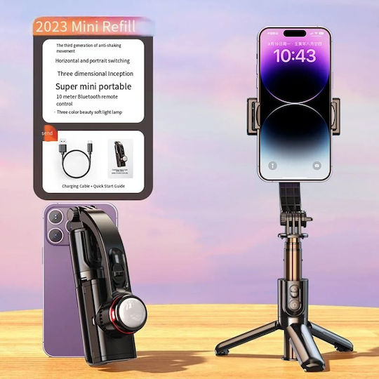 Techsuit Selfie Stick με Bluetooth / Τηλεχειριστήριο Μαύρο