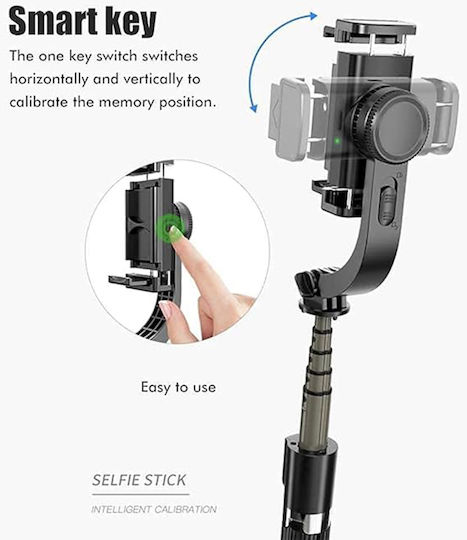 Techsuit Selfie Stick με Bluetooth / Τηλεχειριστήριο Μαύρο