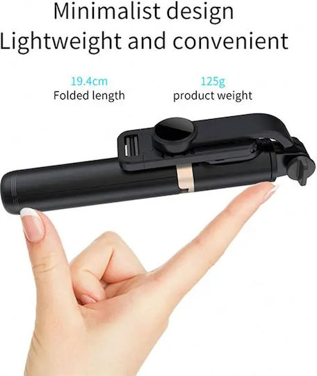 Techsuit Selfie Stick με Bluetooth / Τηλεχειριστήριο Μαύρο