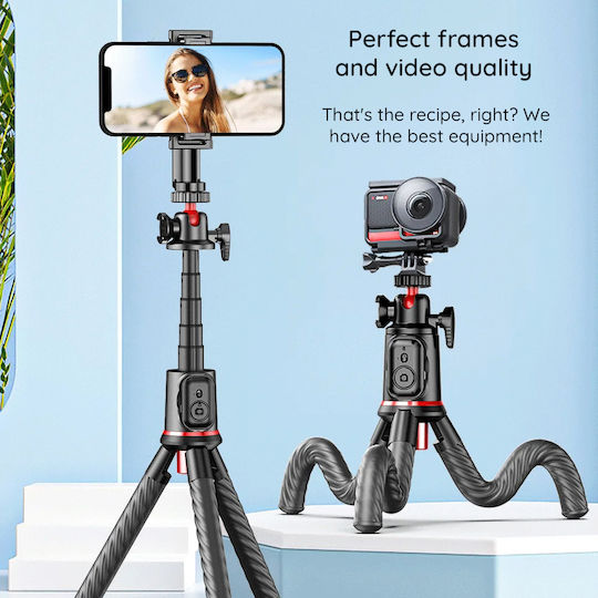 Techsuit C03 Selfie Stick με Τηλεχειριστήριο Μαύρο