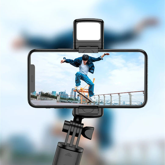 Techsuit Selfie-Stick mit Bluetooth / Fernsteuerung Schwarz