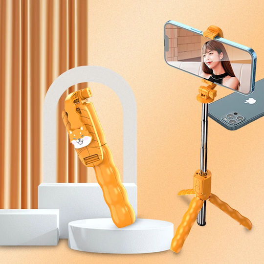 Techsuit Selfie Stick with Remote Control Kt01 Orange