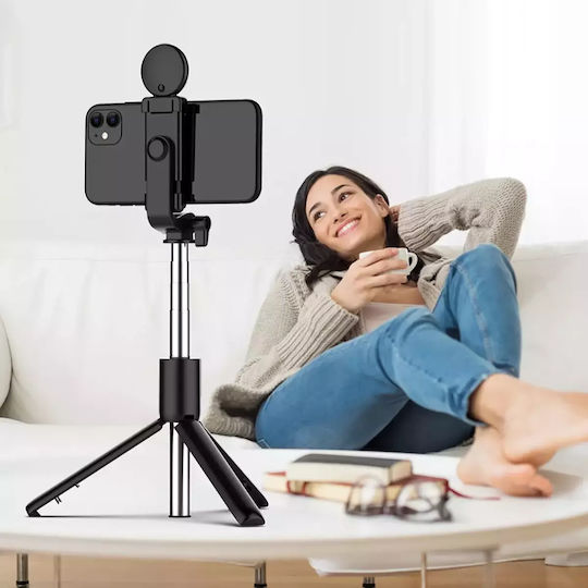 Hurtel Wr1yxs Selfie Stick με Bluetooth / Τηλεχειριστήριο Μαύρο