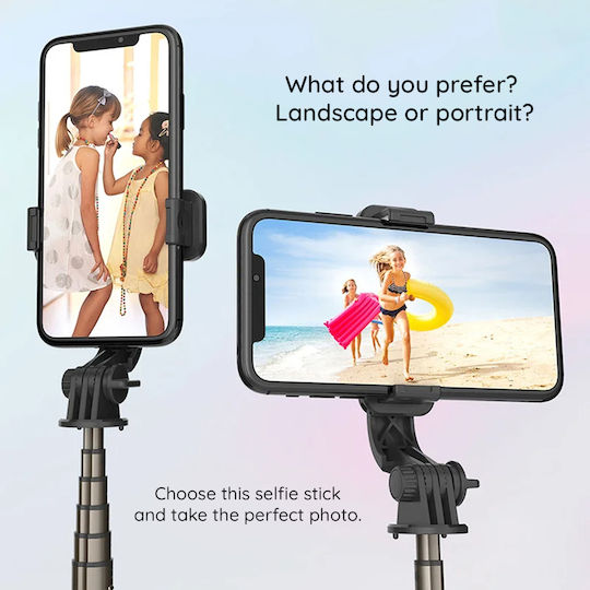 Techsuit Selfie Stick με Bluetooth / Τηλεχειριστήριο Μαύρο