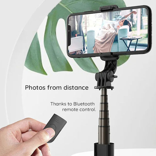 Techsuit Selfie Stick με Bluetooth / Τηλεχειριστήριο Μαύρο