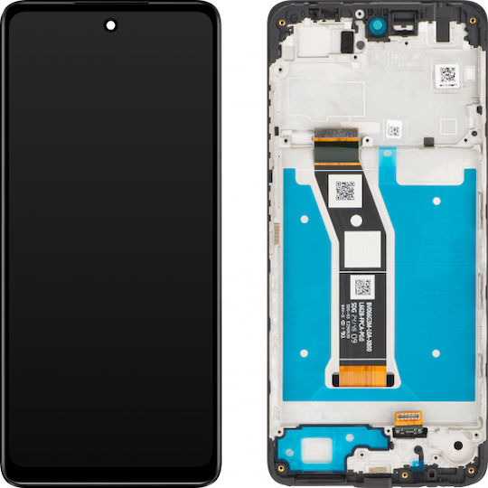 Motorola Οθόνη Service Pack με Μηχανισμό Αφής και Πλαίσιο για Motorola E14 (Μαύρο)