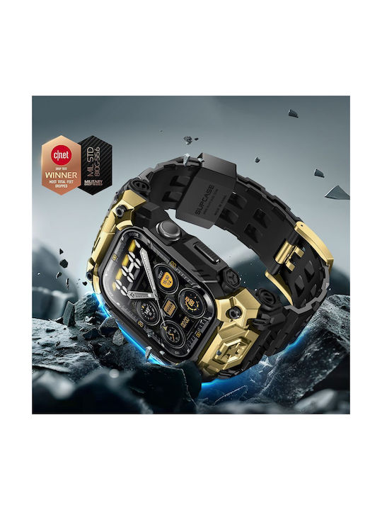 Supcase Unicorn Beetle Ore & Wristband Plastic Case in Gold color for Apple Watch 10 (46 mm)