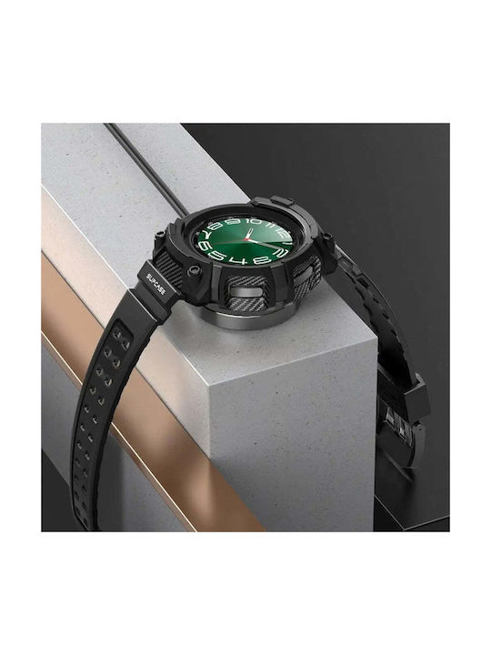 Supcase Silikonhülle in Schwarz Farbe für Galaxy Watch6 Classic 47mm