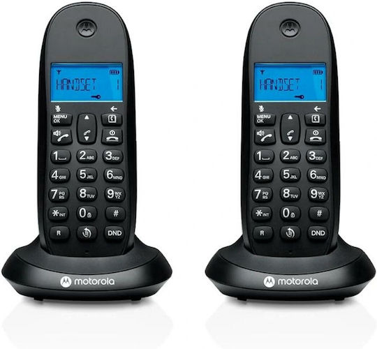 Motorola C100XCB+ Ασύρματο Τηλέφωνο Duo Μαύρο