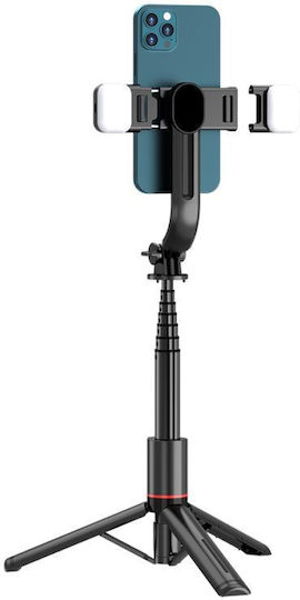Tech-Protect L05S Selfie Stick Τρίποδο Κινητού Bluetooth με Φωτισμό Μαύρο
