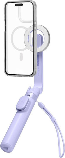 Selfie Stick (Mag Fit) | S571W Τρίποδο Κινητού Bluetooth με Φωτισμό Μωβ AMP07658
