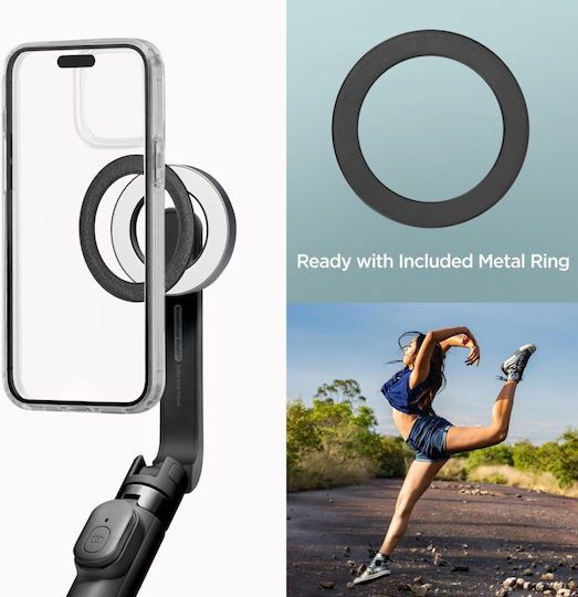 Selfie Stick (Mag Fit) | S571W Cell Phone Tripod Bluetooth with Light Black AMP07656