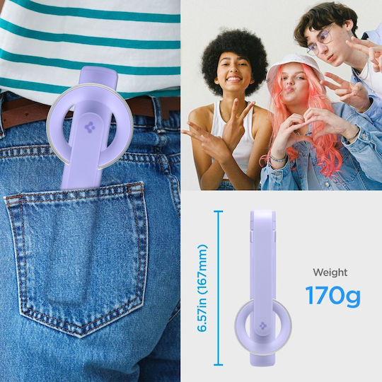 Selfie Stick (Mag Fit) | S571W Τρίποδο Κινητού Bluetooth με Φωτισμό Μωβ AMP07658
