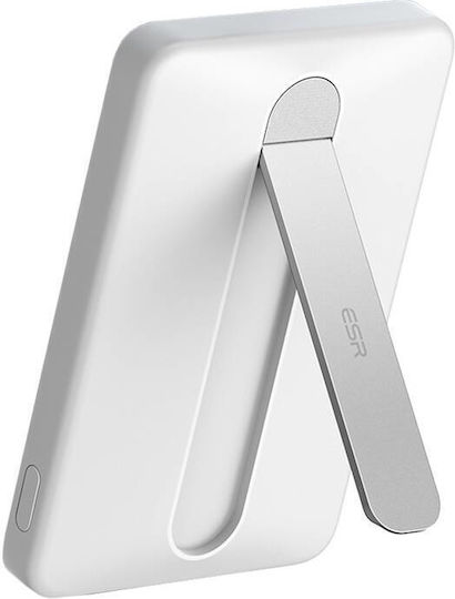 ESR Qi2 MagSlim Kickstand MagSafe Power Bank 5000mAh 15W Λευκό