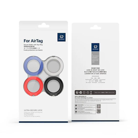Dux Ducis Secure Θήκη Σιλικόνης για AirTag Black / White / Red / Blue 4τμχ