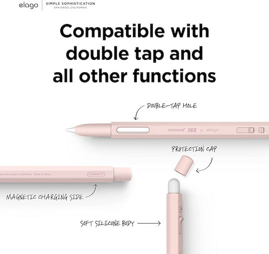 Elago Stylus Case X Monami for Apple Pencil 2 in Pink color