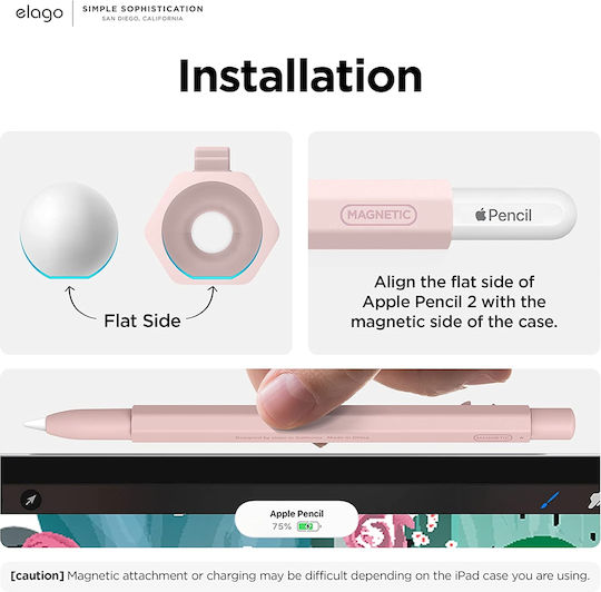 Elago Stylus Case X Monami for Apple Pencil 2 in Pink color