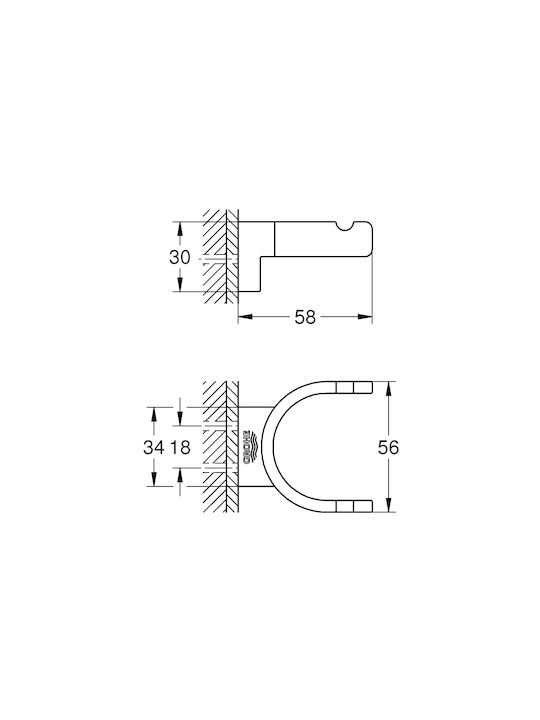 Grohe Selection 41049DL0 Άγκιστρο Μπάνιου Μονό με Βίδες Ροζ