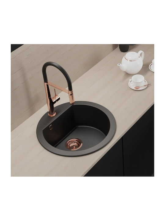 Laveo Dafne SBD 780T Drop-In Мивка от Синтетичен Гранит Ш51xД51см Черен