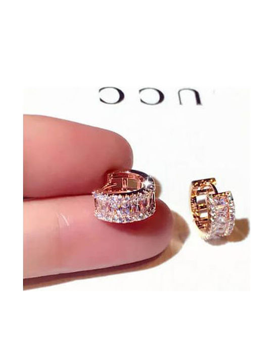 Cercei placati cu aur cu cristale Swarovski Fiona Diametru cercel 1,5 cm