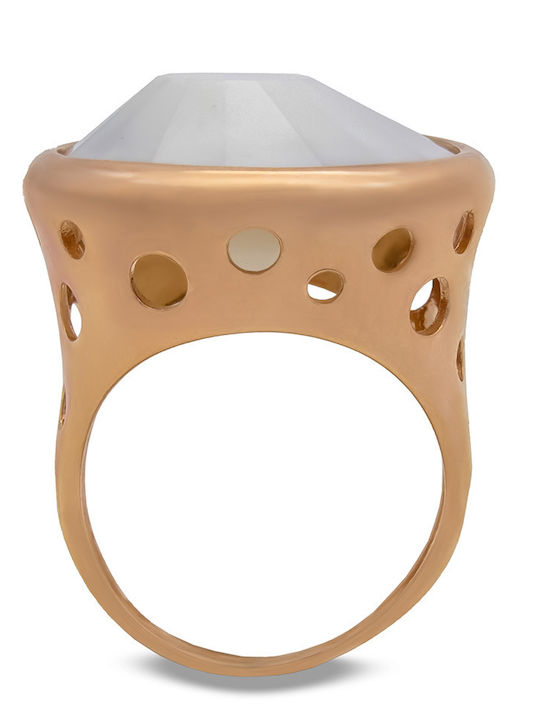 Savvas Design Damen Ring mit Steinen aus Roségold 14K