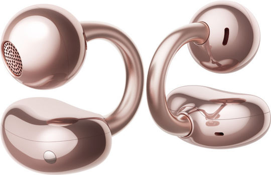 Huawei FreeClip Earbud Bluetooth Handsfree Ακουστικά με Αντοχή στον Ιδρώτα και Θήκη Φόρτισης Ροζ Χρυσά