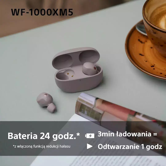 Sony WF-1000XM5 In-ear Bluetooth Handsfree Headphones with Sweat Resistance and Pink Charging Case