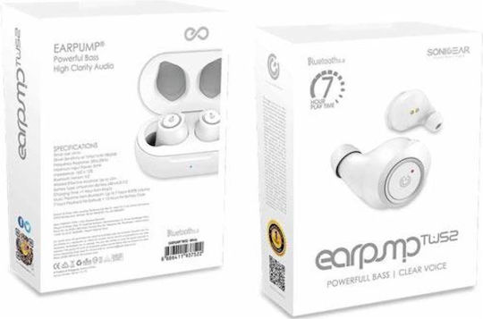 Sonic Gear TWS2 In ear Bluetooth хендсфри Слушалки с Кутийка за Зареждане Бял