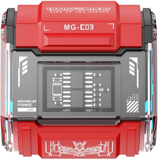 The Transformers MG-C03 In-ear Bluetooth Handsfree Căști cu Carcasă de Încărcare Roșu