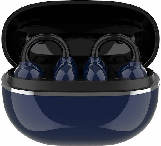 Ldnio T09 Open Ear Bluetooth Handsfree Ακουστικά με Θήκη Φόρτισης Μπλε