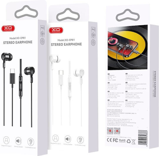 XO XO-EP81 In-Ear Freisprecheinrichtung Kopfhörer mit Stecker USB-C Schwarz