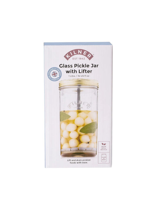 Pickle Jar 1L Ø12x22hcm Liftable Glass Silicone Kilner 0025.068 00041159