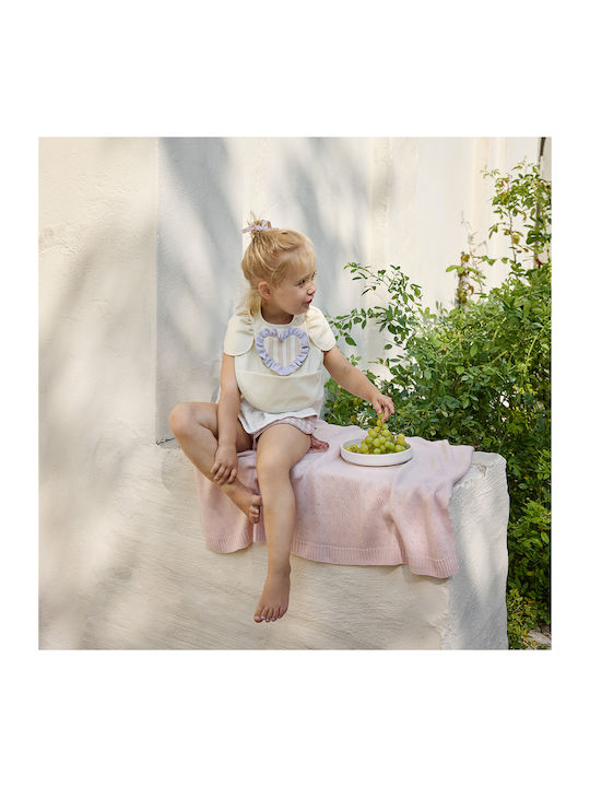 Knitted Cuddle Blanket 75x100 Elodie Pointelle Acrylic Misty Pink 30326205209na 75x100