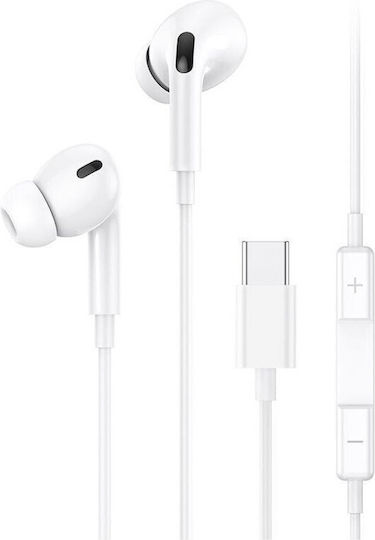 Ezra EP45 In-ear Handsfree με Βύσμα USB-C Λευκό