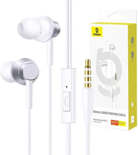 Baseus Encok In-ear Handsfree με Βύσμα 3.5mm Λευκό
