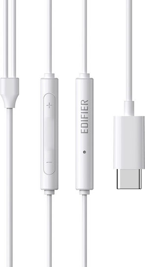 Edifier P180 In-ear Handsfree Ακουστικά με Βύσμα USB-C Λευκό
