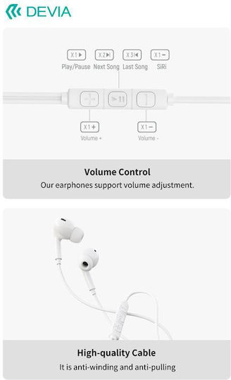 Devia Kintone A2 In-Ear Freisprecheinrichtung Kopfhörer mit Stecker 3.5mm Weiß