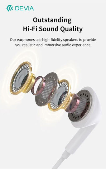 Devia Kintone A2 In-Ear Freisprecheinrichtung Kopfhörer mit Stecker 3.5mm Weiß
