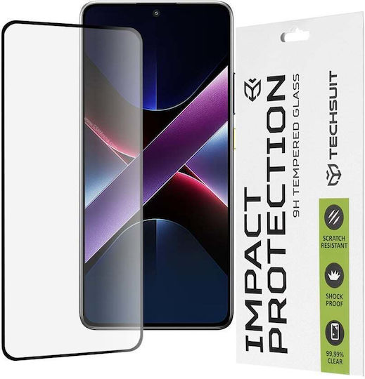 Techsuit Vollkleber Vollflächig gehärtetes Glas Schwarz (Poco X7 Pro)