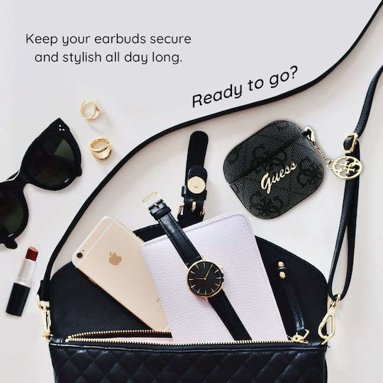 Guess Charm Collection Hülle Silikon in Braun Farbe für Apple AirPods 4