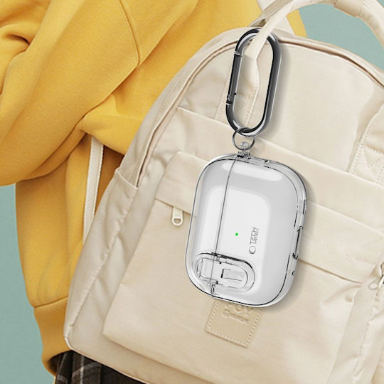 Tech-Protect Slim Hook Θήκη Πλαστική / Σιλικόνης με Γάντζο Clear για Apple AirPods Pro 2