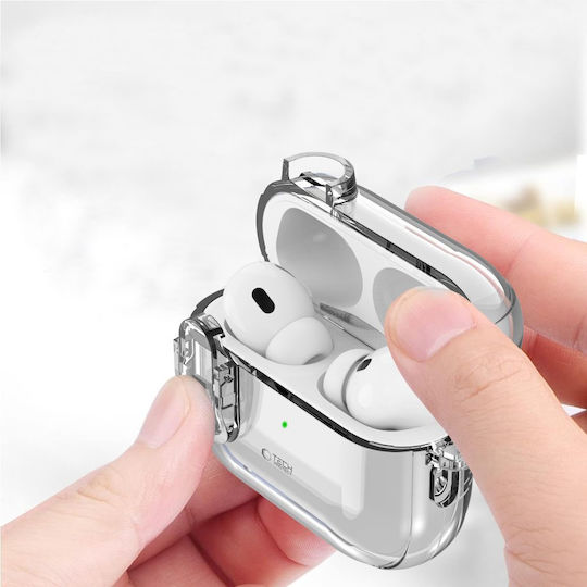 Tech-Protect Slim Hook Θήκη Πλαστική / Σιλικόνης με Γάντζο Clear για Apple AirPods Pro 2