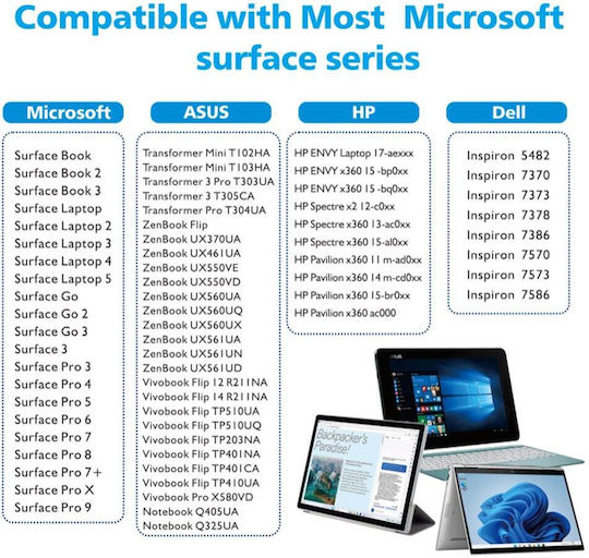 Techsuit F97 Ψηφιακή Γραφίδα Αφής με Palm Rejection για Microsoft Surface σε Μαύρο χρώμα