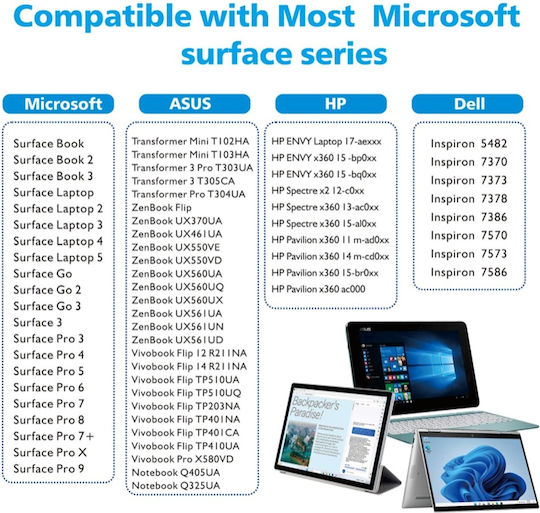 Techsuit F97 Ψηφιακή Γραφίδα Αφής με Palm Rejection για Microsoft Surface σε Μαύρο χρώμα