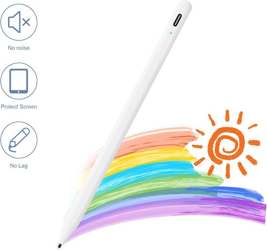 Techsuit A580S Ψηφιακή Γραφίδα Αφής με Palm Rejection για iPad σε Λευκό χρώμα