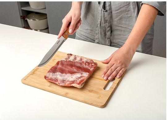 Butcher Knife Stainless Steel 30cm Wooden Handle Terrestrial Nava 10-058-054 00013602