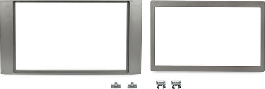 Phonocar DIN Fascia Panels 2 Din Silver for Ford C-Max / Fiesta / Focus / Fusion / Galaxy / Kuga / Mondeo / S-Max / Transit