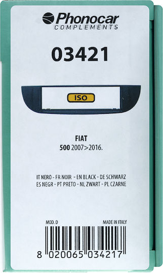 Phonocar DIN-Verkleidungsplatten 2 Din für Fiat 500 2007> 2016