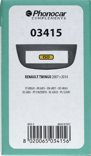 Phonocar Πρόσοψη 2 Din για Renault Twingo 2007>2014